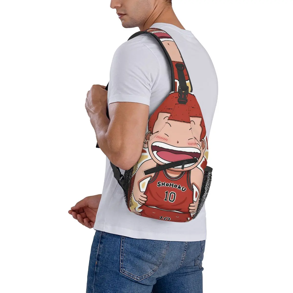 Slams-Dunks Anime Cartoon Manga Umhängetasche SmallChest Bag Schulterrucksack Tagesrucksack für Reisen Wandern Radfahren Pack