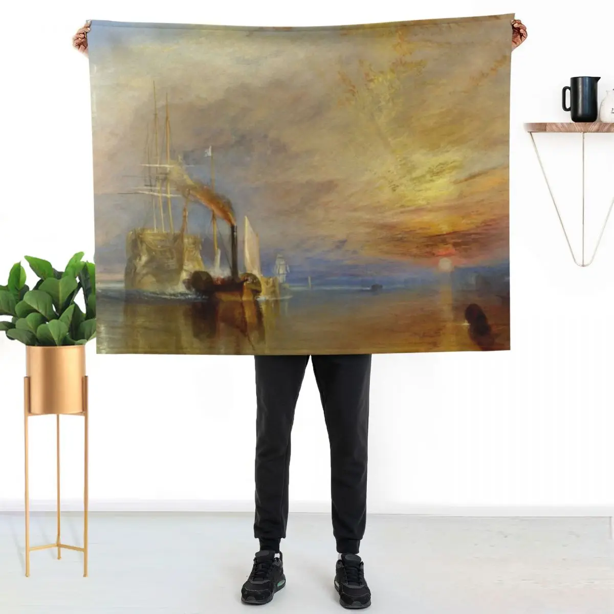 The Fighting Temeraire by J. M. W. Turner (1838) Throw Blanket Summer Hair Flannels Retros Soft Beds Decorative Sofas Blankets