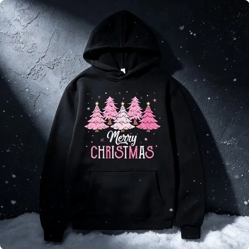 2026 Men's Fleece-Lined Hoodie New Fall_Winter Collection Relaxed Fit Letter Print Casual Hooded Sweatshirt Sporty Style man, wo