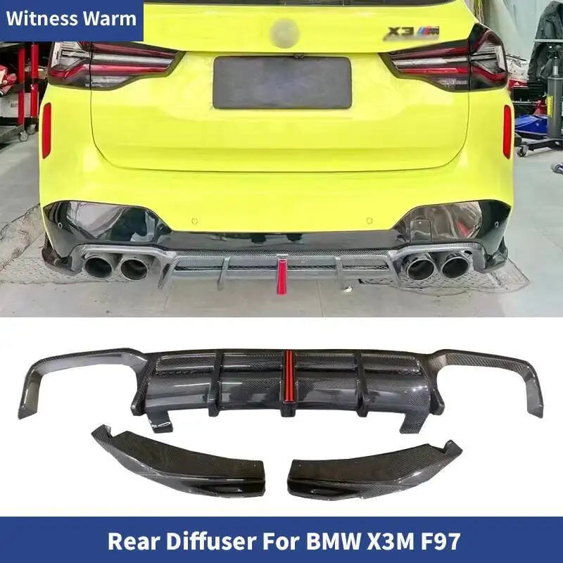 

Для BMW F97 X3M кованое сухое углеродное волокно, задний бампер, диффузор, сплиттер, комплект кузова автомобиля 2023,