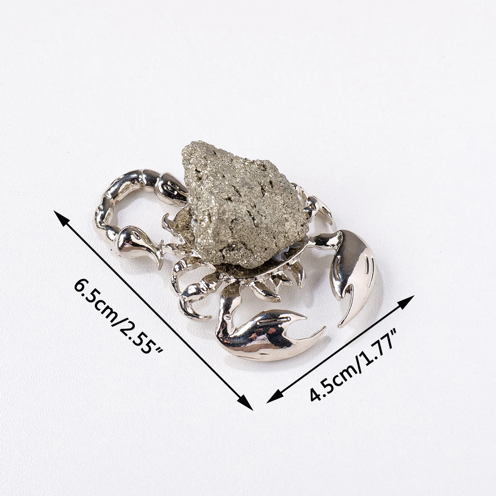 1PC Natural Crystal Chalcopyrite Raw Stone Spider Crystal Crafts Healing Gemstone Pyrite Scorpion Animal Figurine Home Decor