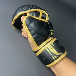 Professional MMA Half-Finger Boxing Gloves Thickened PU Muay Thai MMA Sanda Fighting Training Gloves Boxing Training Accessories