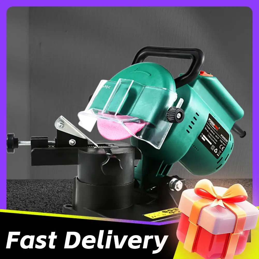 

220W Chainsaw Blade Sharpener Portable Chain Saw Sharpening Machine 100mm Angle Adjustable 8500RPM for Grinding Chains