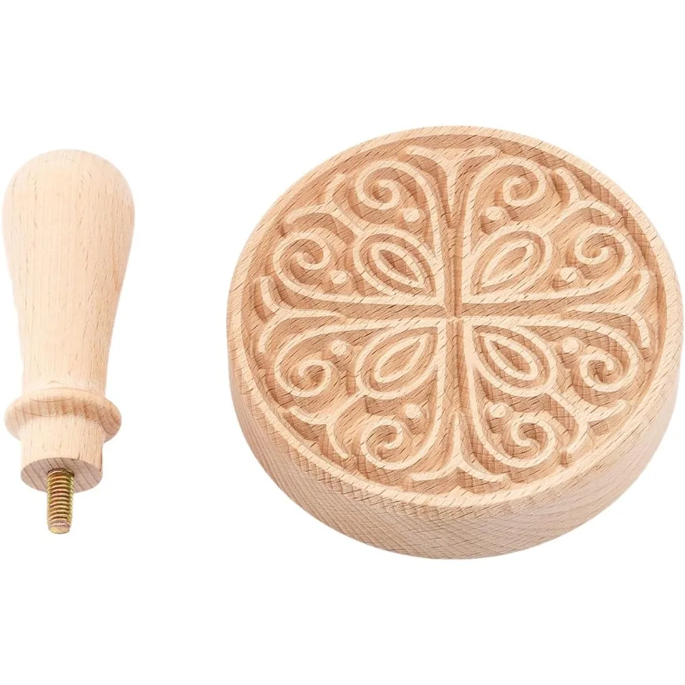 Flower Pattern Wooden Clay Stamp for DIY Creation Clay Tool Clay Pottery Tool - view 2