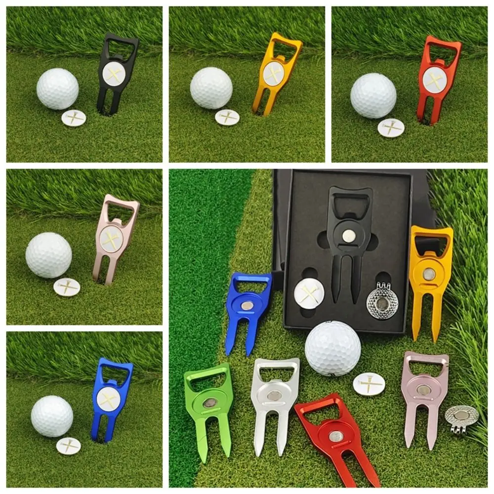 Green Fork Green Fork Marker Set Marker Golf Cap Clip Golf Ball Fork Creative Multi-functional Golf Ball Marker Hat Clips