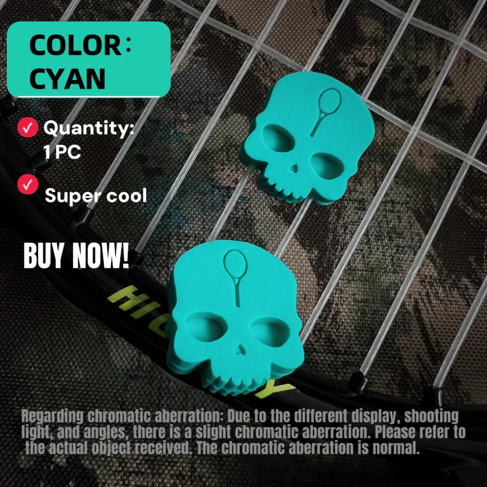 Super Cool Skull Tennis Racket Damper Silicone Anti-Vibration Tennis Racket Shock Absorber Tennis Sports Accessories