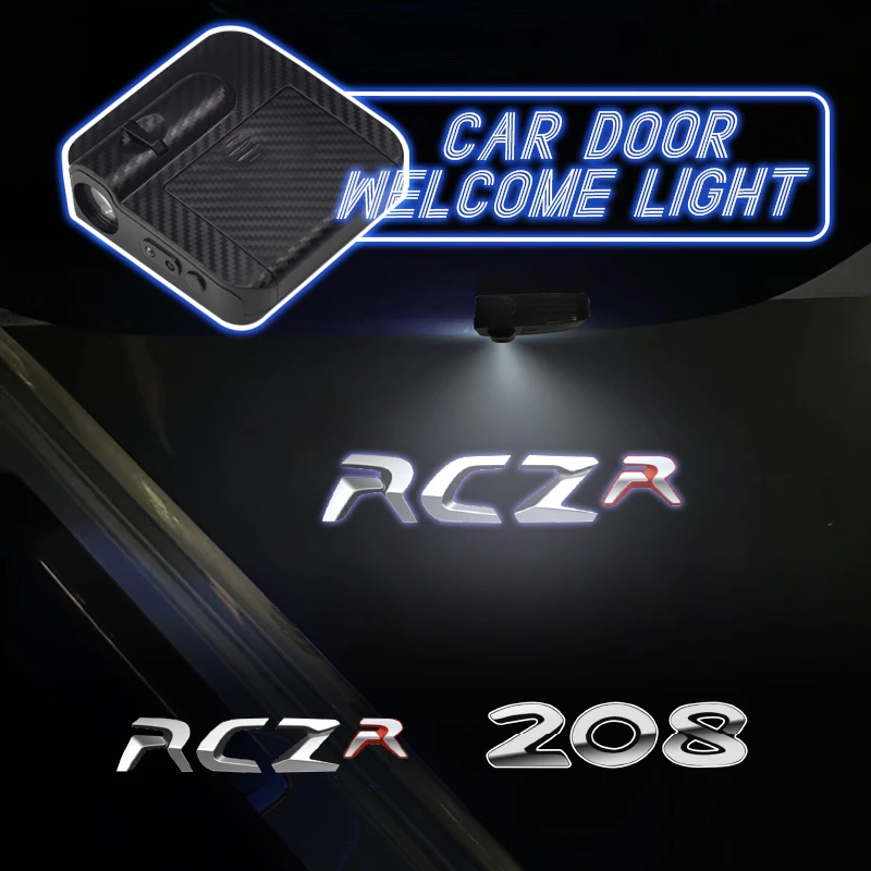 Universal LED For Peugeot 208 RCZ R HD Logo 106 206 207 306 301 2008 4008 Wireless Car Door Welcome Lamp Light Projector Light