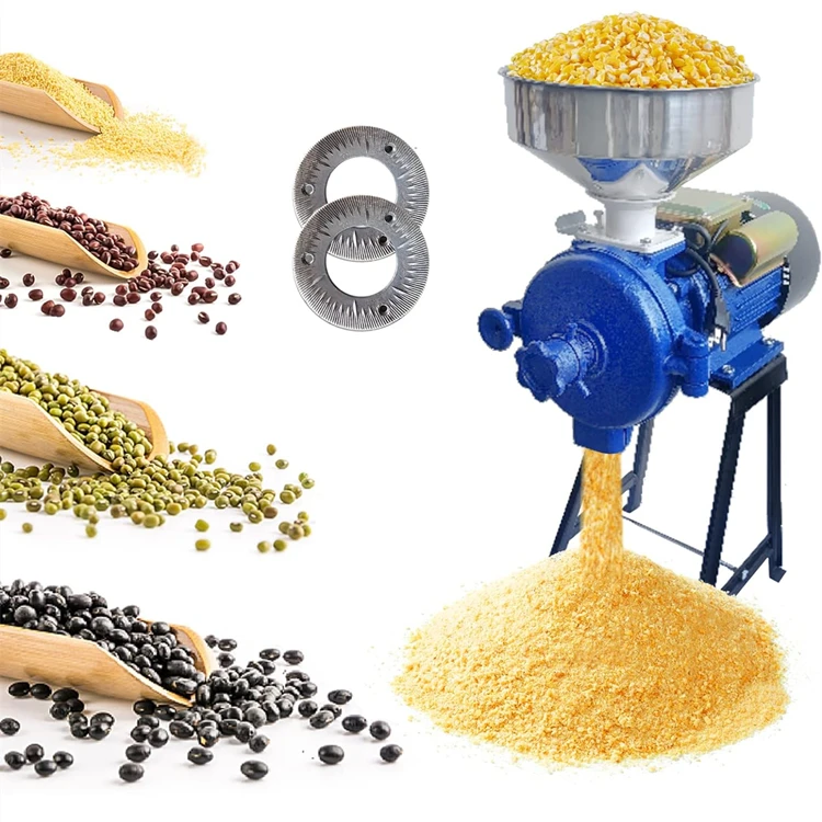 Electric feed roll miller peanuts sugar maize chilli dry grain flour mill machinery corn grinding machine