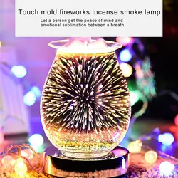 Glass Essential Aroma Oil Diffuser Electric Candle Warmer Glass Wax Melt Warmer 3D Firework Night Light Burner Aroma Home Decor