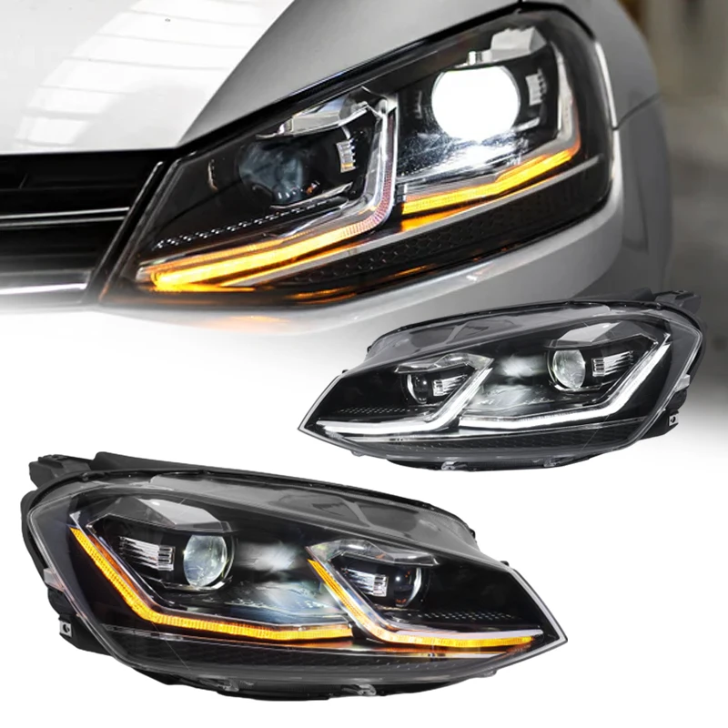 

2 шт. для Golf 7 2013-2017 MK7: Обновленные светодиодные фары в стиле 7.5 с ДХО, бифокальными линзами и аксессуарами