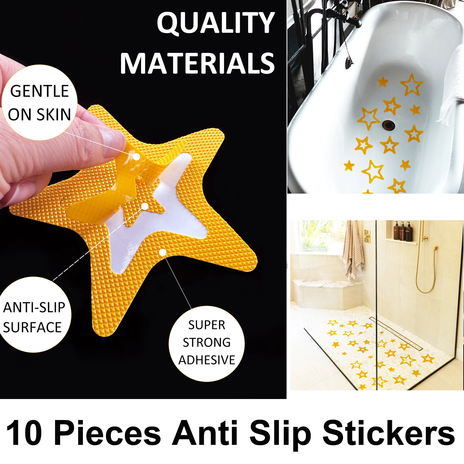 10pcs Bathroom Bathtub Anti-skid Stickers PEVA Shower Room Staircase Floor Shoe Sole Anti-slip tape, Safety Full stop slide pad