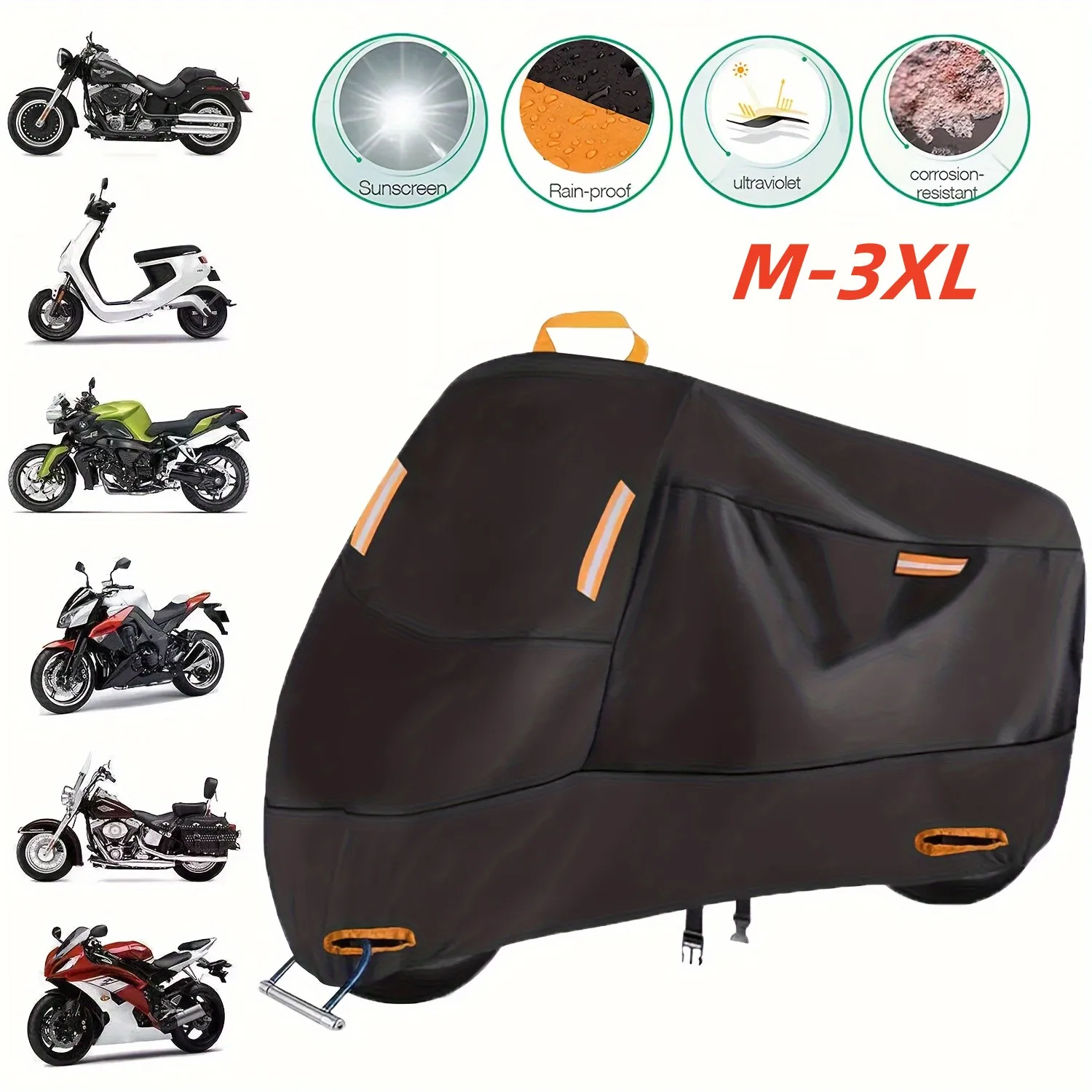 M-3XL Motorcycle Waterproof Cover All Season Dustproof UV Protective Dirt Bike Cover For touring Outdoor  Bicycle Heavy Cover