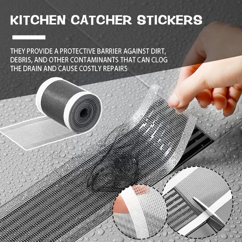 

1/2pcs Floor Drain Sticker Cuttable Mosquito Hair Proof Filter Sticker Disposable Screen Drain Patch Kitchen Bathroom Accessory
