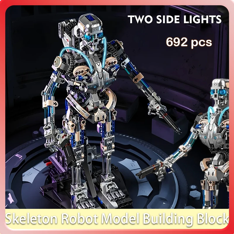 

692 шт., модель робота-скелета, строительные блоки, механическая серия животных, кирпичи, креативные украшения, детские забавные игрушки, подарки # Т3
