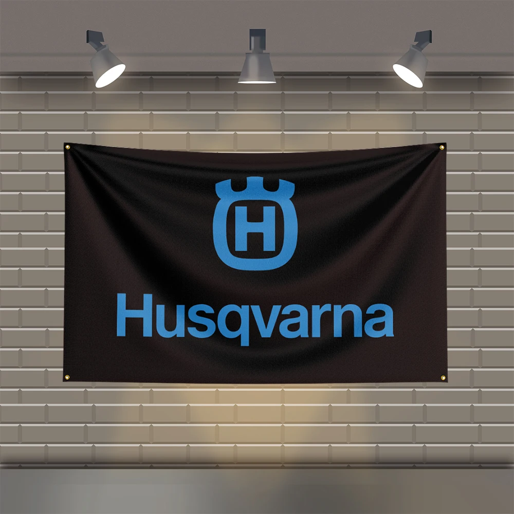 3x5 Ft H-Husqvarnas Flag Polyester Printed Mechanical Tool Flags for Room Garage Decor
