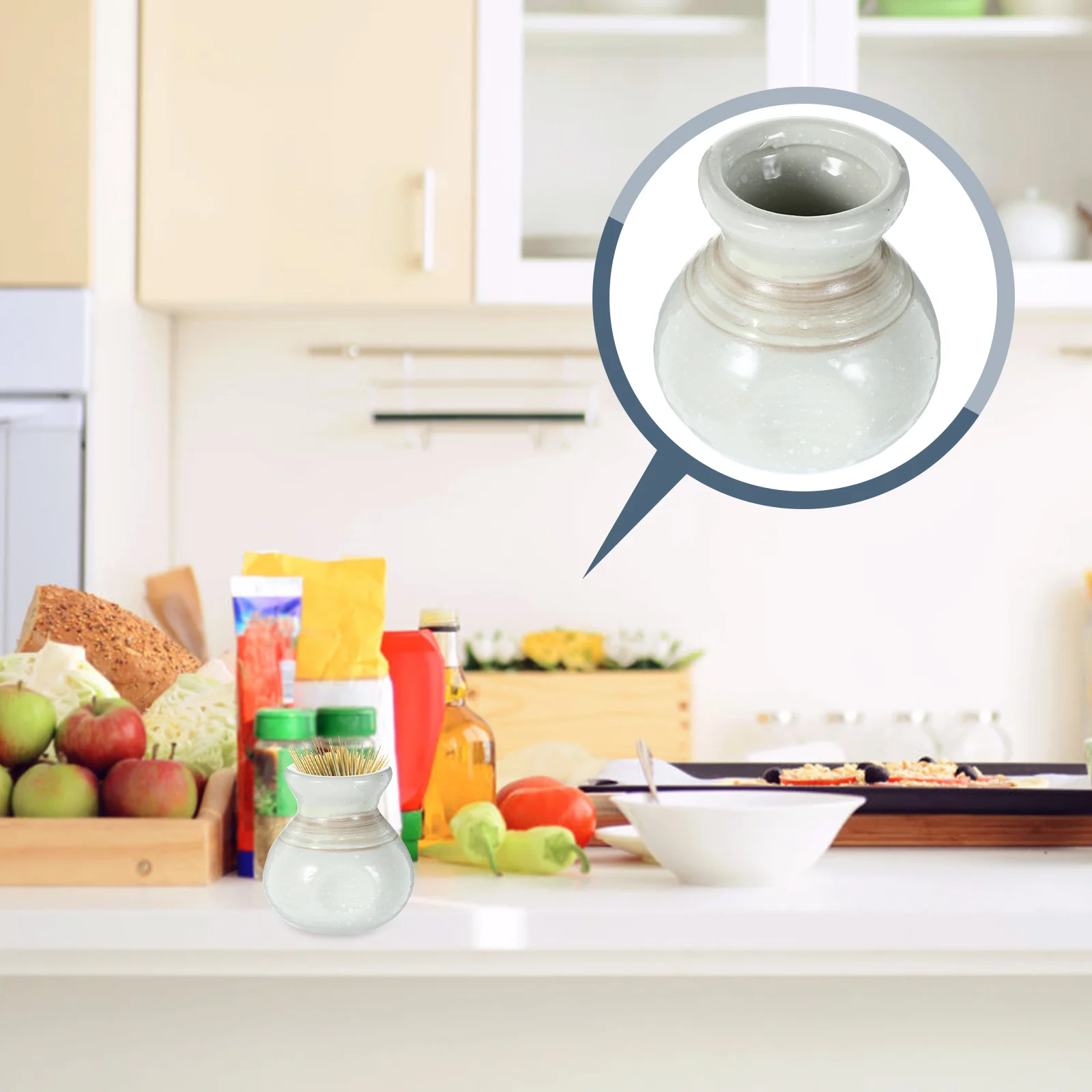 

Toothpick Holder Dispenser Compact Design Stylish Ceramic Storage Jar for Appetizers Skewers Cocktail Picks Portable Organizer