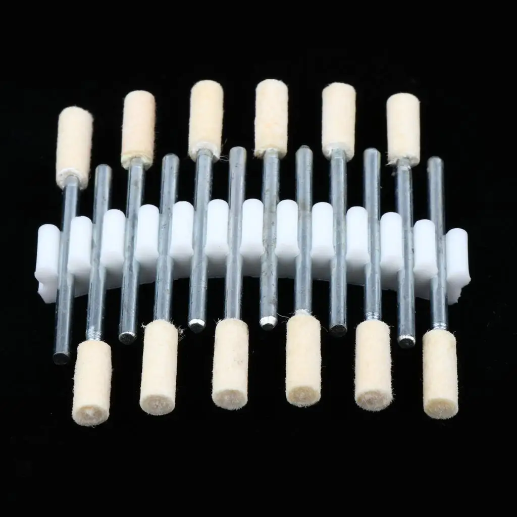 12 Pcs Wool Felt Polishing Point Cylinder Bob Jewellery Grinding Head