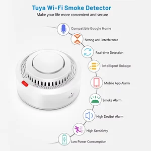 Tuya-Detector Smoke Fire Protection, Sound Safety System, Smart Wi-Fi Sensor, 85dB, Anwendungskontrolle, Feuerwehrleute, SmartLife 8 Hauptverkaufs -Flammensensor - №1