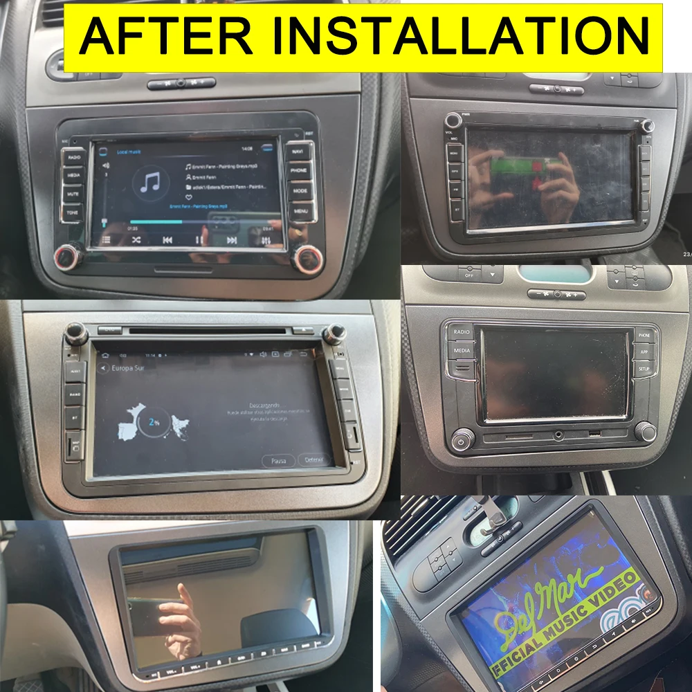 Doppel 2 Din Radio Fascia für Seat Altea Toledo LHD Stereo-Player-Panel Dash Montage Installation Trim Gesicht Rahmen Lünette abdeckung