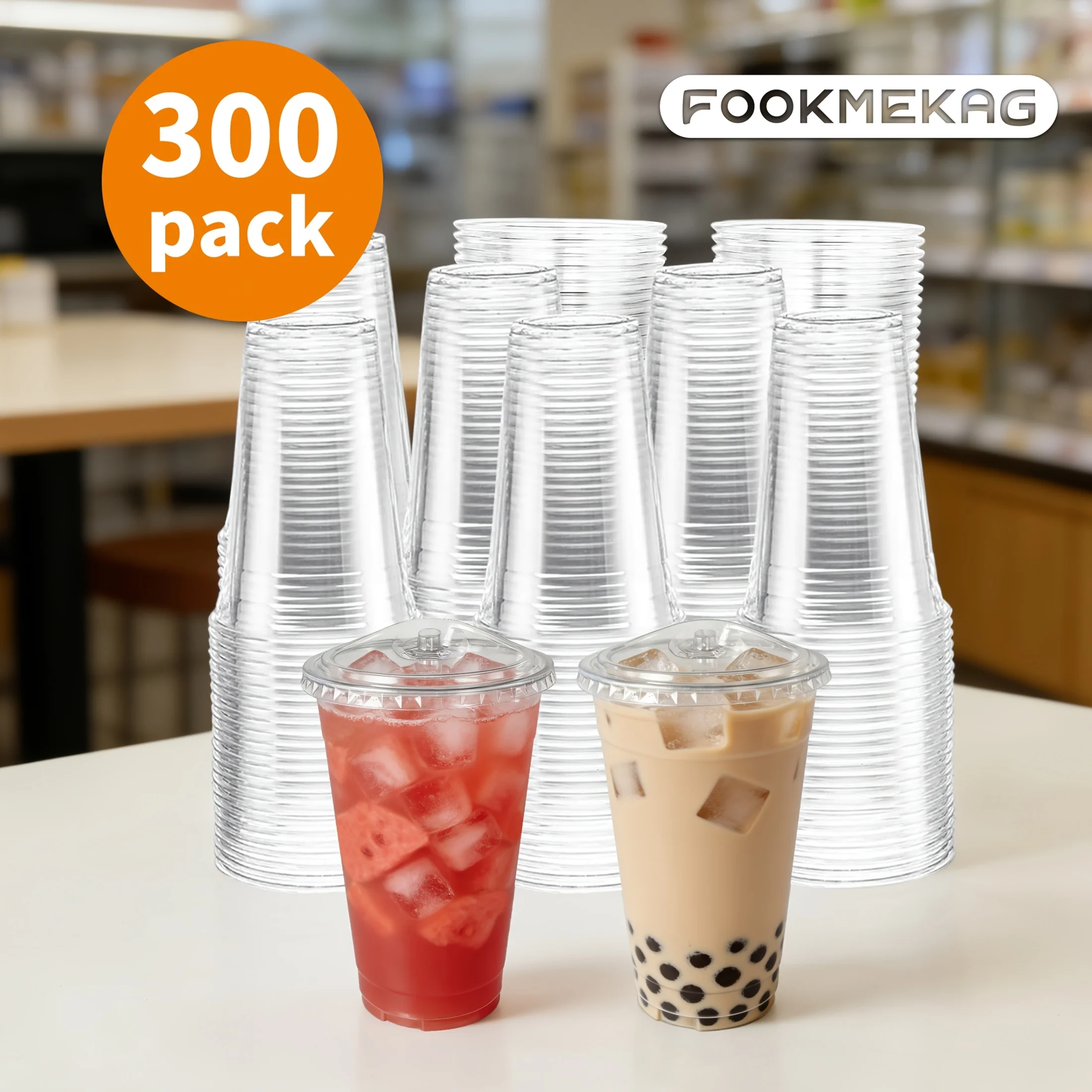 Vasos de Plástico Transparentes de Tamaño Pequeño – Paquete de 300, Resistentes a Fugas y Duraderos para Batidos, Bebidas Heladas y Comida para Llevar – Disponibles en Tamaños de 12oz / 16oz / 20oz / 24oz – Hechos de PET Seguro para Alimentos – Ideales para Cafeterías, Comercios, Pascua, Carnaval y Celebraciones de Graduación