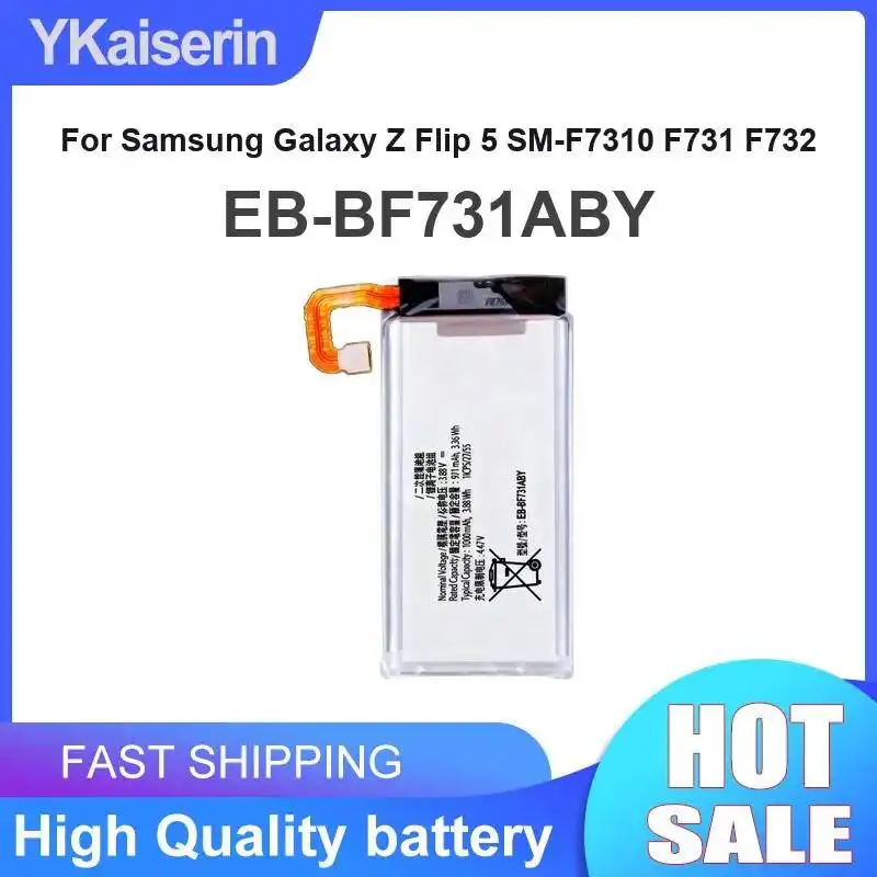 

Аккумулятор EB-BF731ABY для мобильного телефона Samsung Galaxy Z Flip 5 SM-F7310 F731 F732, высококачественный, с быстрой зарядкой, 1000 мАч