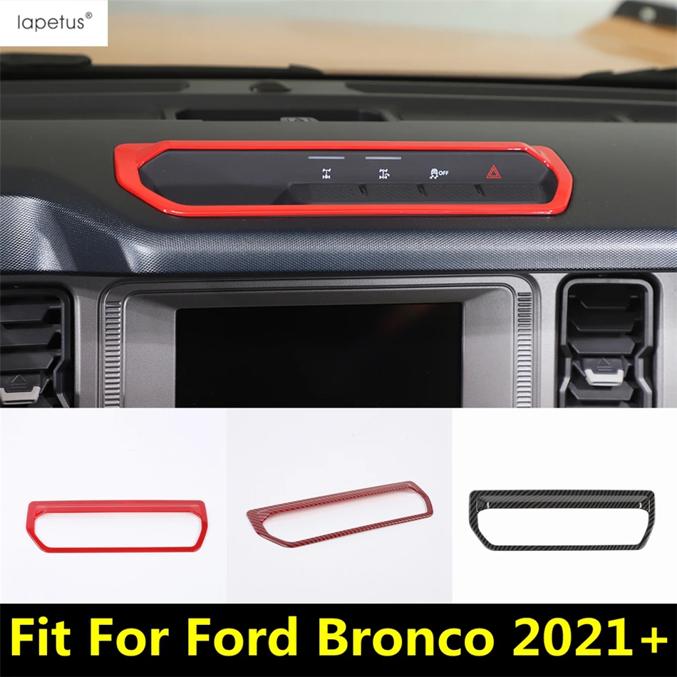 

Car Dashboard Differential Control Switch Panel Decoration Cover Trim Red / Carbon Fiber Accessories For Ford Bronco 2021 - 2024