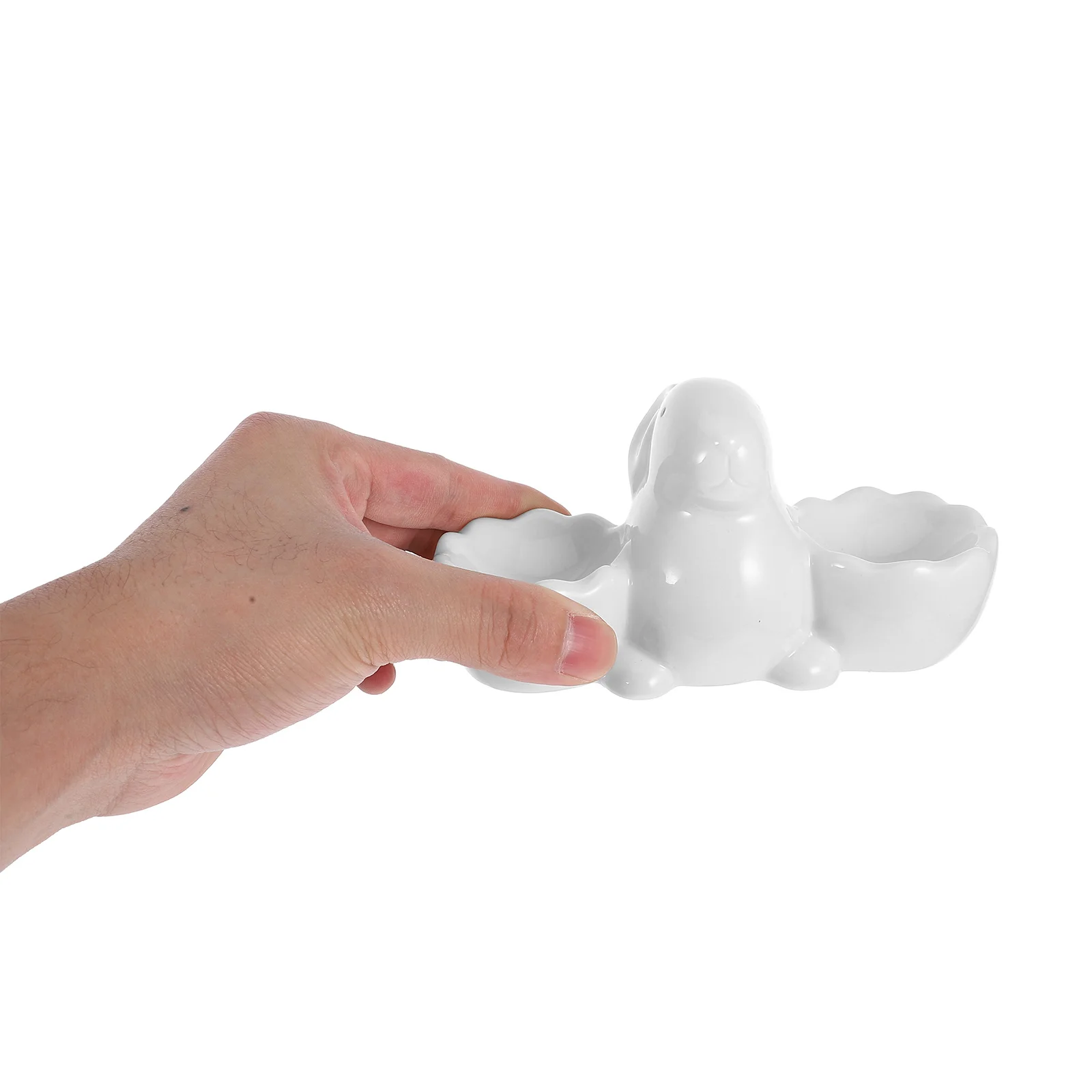 

Cute Rabbit Egg Cup Set of 2 Ceramic Egg Holders for Hard Boiled Eggs Easter Snack Bowl Home Kitchen Decor Breakfast Serving