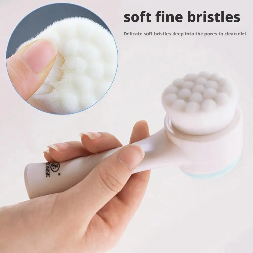 

Silicone Facial Cleansing Brush Manual Massage Facial Brush Soft Bristles Exfoliator Double Sided Face Wash Brush