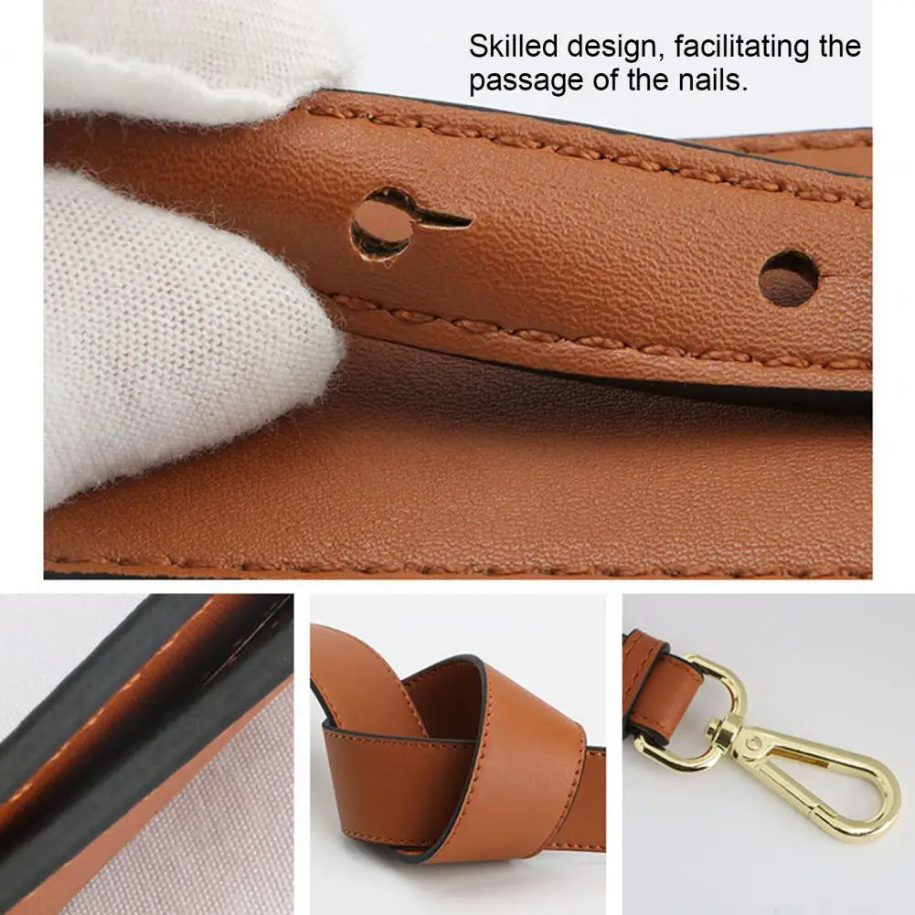 Crossbody Bag Strap Replacement Shoulder Strap Adjustable Faux Leather Purse Strap with Metal Clasps Replacement for Handbags