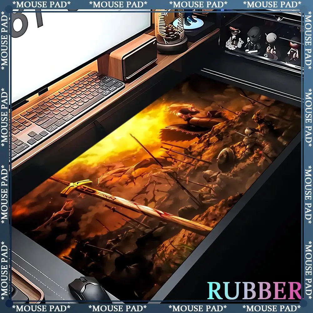 Anime Fate Stay Night Unlimited Blade Works oversized mousepad 1200X600MM keyboard pad thickened HD deskmat lock edge mouse pad