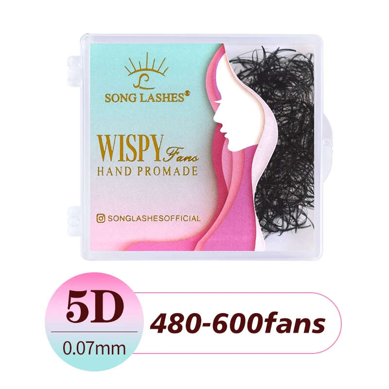 SongLash 5D/9D 05/07 Dicke 9–18 mm, vorgefertigtes Volumen, Wispy Fans Wimpern, handgefertigt, natürliche falsche Wimpern
