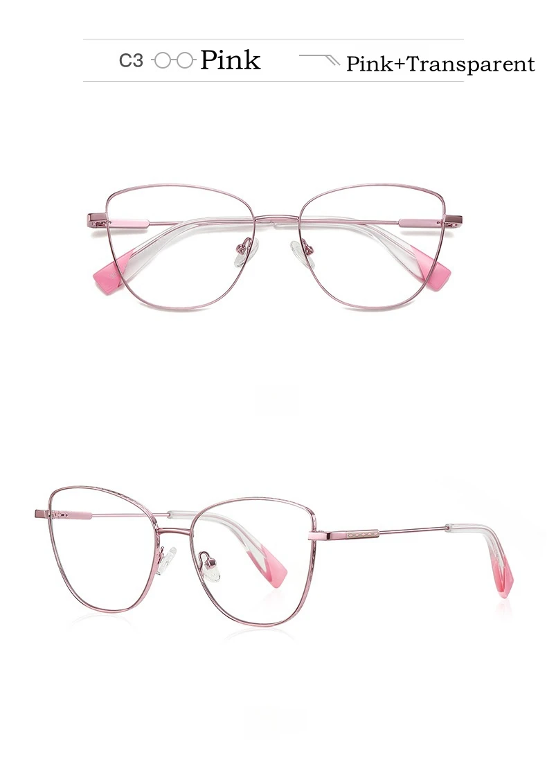 Yimaruili ultraleichte Mode Legierung Blaulicht blockierende Brille Retro Cat Eye optische Rezept Frauen Brillen fassungen – Detail 11