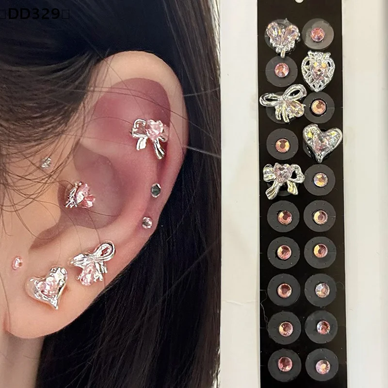 

20 патчей в форме бабочки и цветка, хрустальные, для акупунктуры уха, одноразовые ушные наклейки, массажные терапевтические пластыри [DD329]