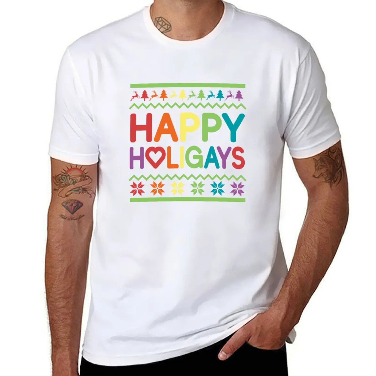 

Funny Christmas Ho Ho Homo Happy Holigays T-Shirt t shirts for man cotton soft mens graphic t shirts T-Shirt