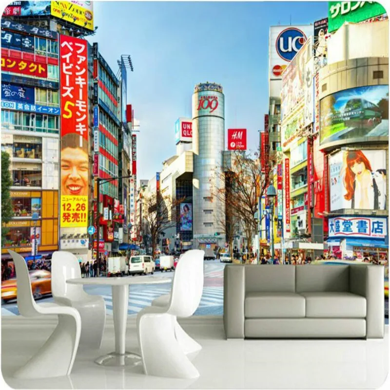 Japan Tokyo Street 3D Photo Wallpapers Japanese Cuisine Sushi Restaurant Papel De Parede Industrial Decor Mural Wall Paper 3D