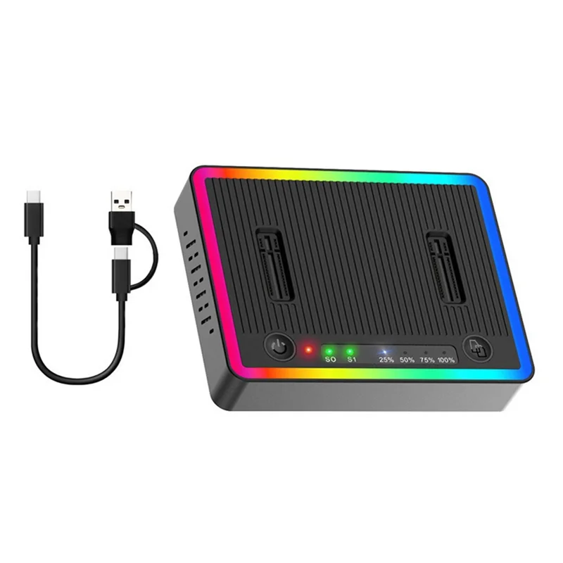 

Док-станция USB-C M. 2 Дубликатор Cloner с двумя отсеками в автоном режиме, 20 Гбит/с, Nvme PCIE NGFF, станция для 22110 2280 2260 2242 2230 M. 2 SSD