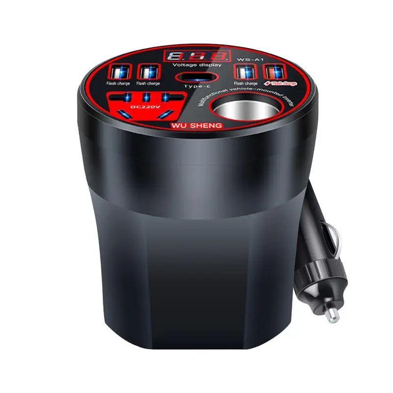 

Car Charger Port USB Car Charger Adapter Inverter Versatile Auto Power Inverter Travel Accessories For Multiple Devices For