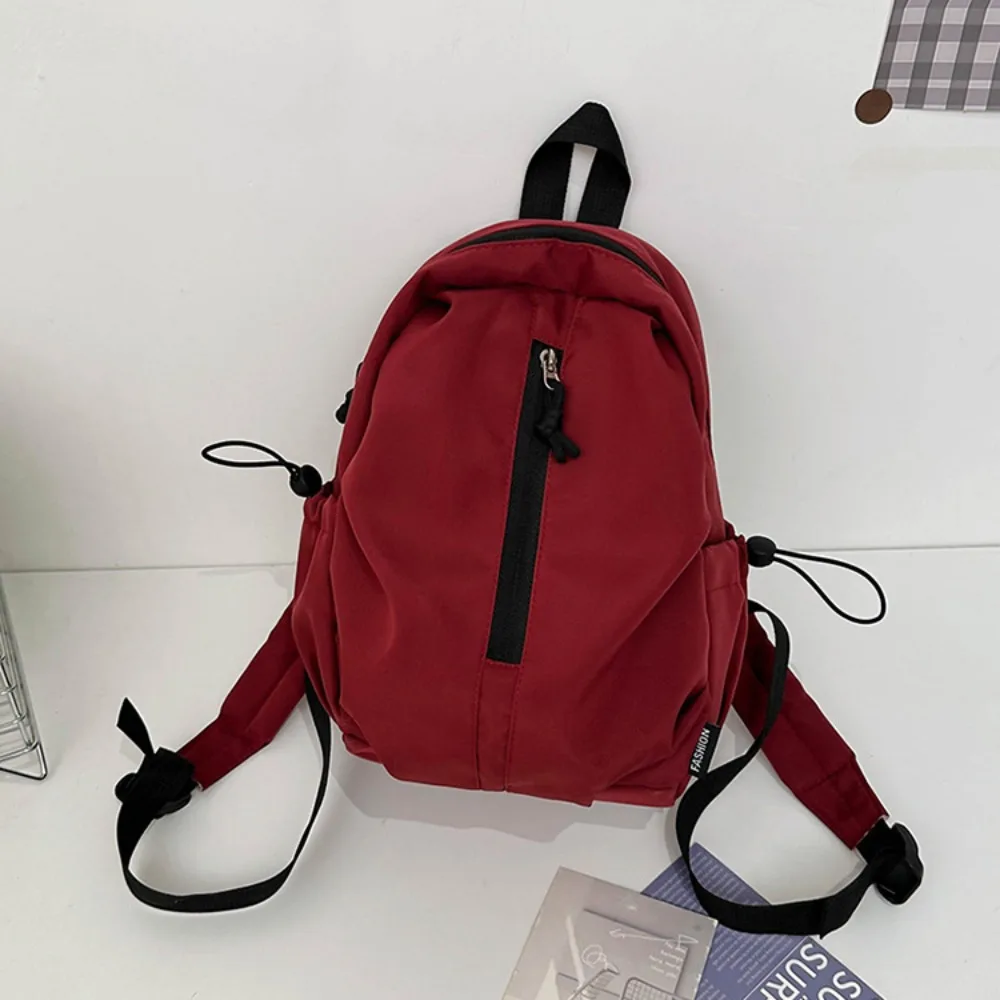 

Модный вместительный простой рюкзак, водонепроницаемый, легкий, для колледжа, однотонный, на молнии, для походов и активного отдыха