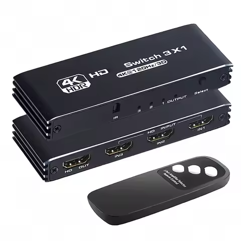 HDMI-Compatible Switcher Selector Box Plug and Play Automatic Switch Three Switching Modes 4K 120Hz for HD-DVD PS3/4/5 Xbox 360