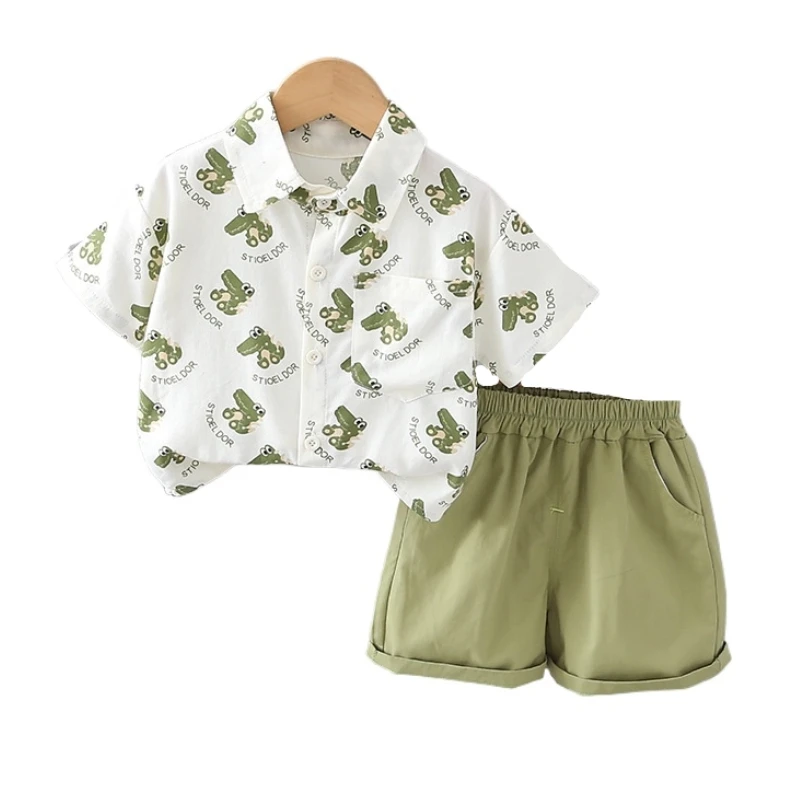 

New Summer Baby Clothes Suit Children Boys Cartoon Shirt Shorts 2Pcs/Sets Toddler Clothing Infant Cotton Costume Kids Tracksuits