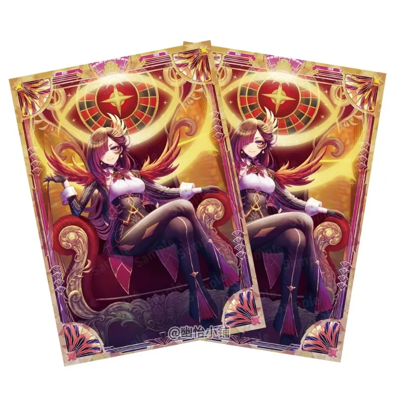50-60pcs/set Yu-Gi-Oh！63x90mm Cielo, The Veil of Raise Moon Laser Flash Game Card Holder Anime Goddess Acrylic Venue Center Card