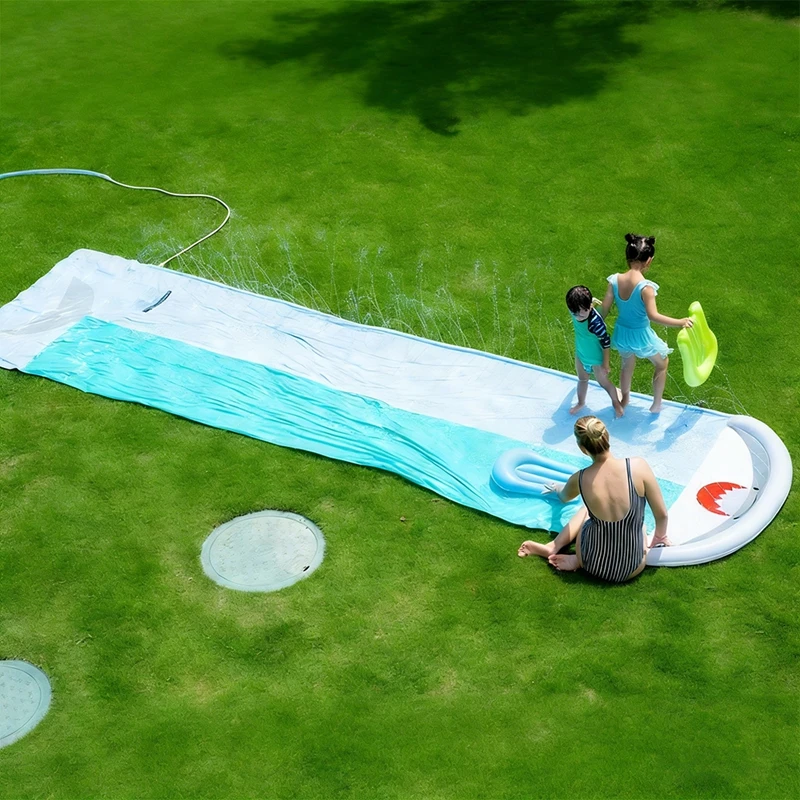 Interactive Inflatable Water Slide Outdoor Backyard Water Games Play Toys Spray Mat for Double Children