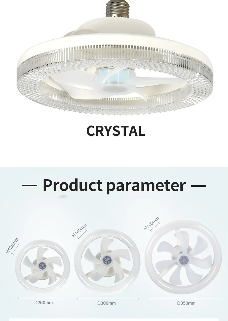 Светодиодные потолочные вентиляторы с цоколем E27/E26, 3000-6500 К, с регулируемой яркостью, 3 скорости, безлопастные вентиляторы, дистанционное управление, современный дизайн для кухни