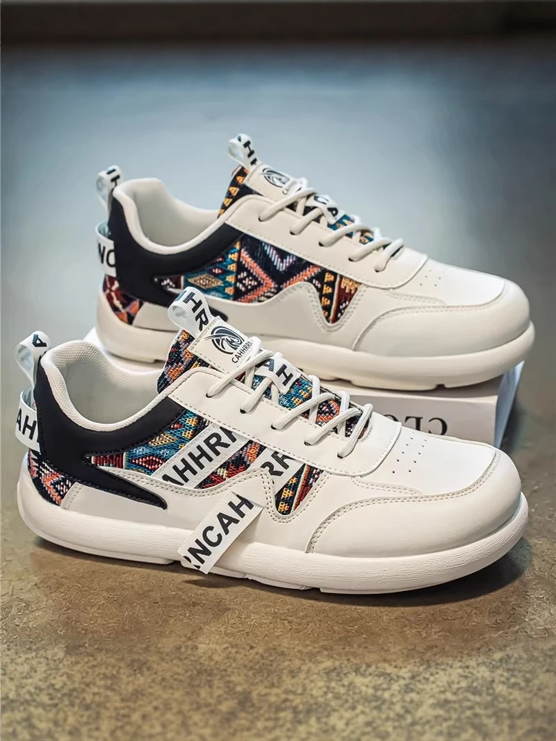 Men's Casual Sport Shoes Leather Surface Soft Bottom Trendy Brand Versatile Leisure Board Shoes for Middle School Students