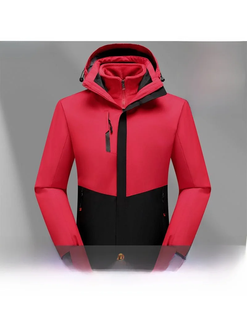 

Мужская зимняя уличная футболка с тонким джатом на подкладке Fce, свободная посадка, серебряная шуба, футболка в одном комплекте из двух предметов со съемным капюшоном