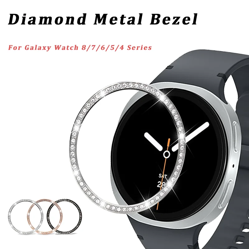 

Diamond Bezel for Samsung Galaxy Watch 8 7 6 5 4 Series Protective Cover Case For Galaxy 40MM 44MM Metal Bumper Ring