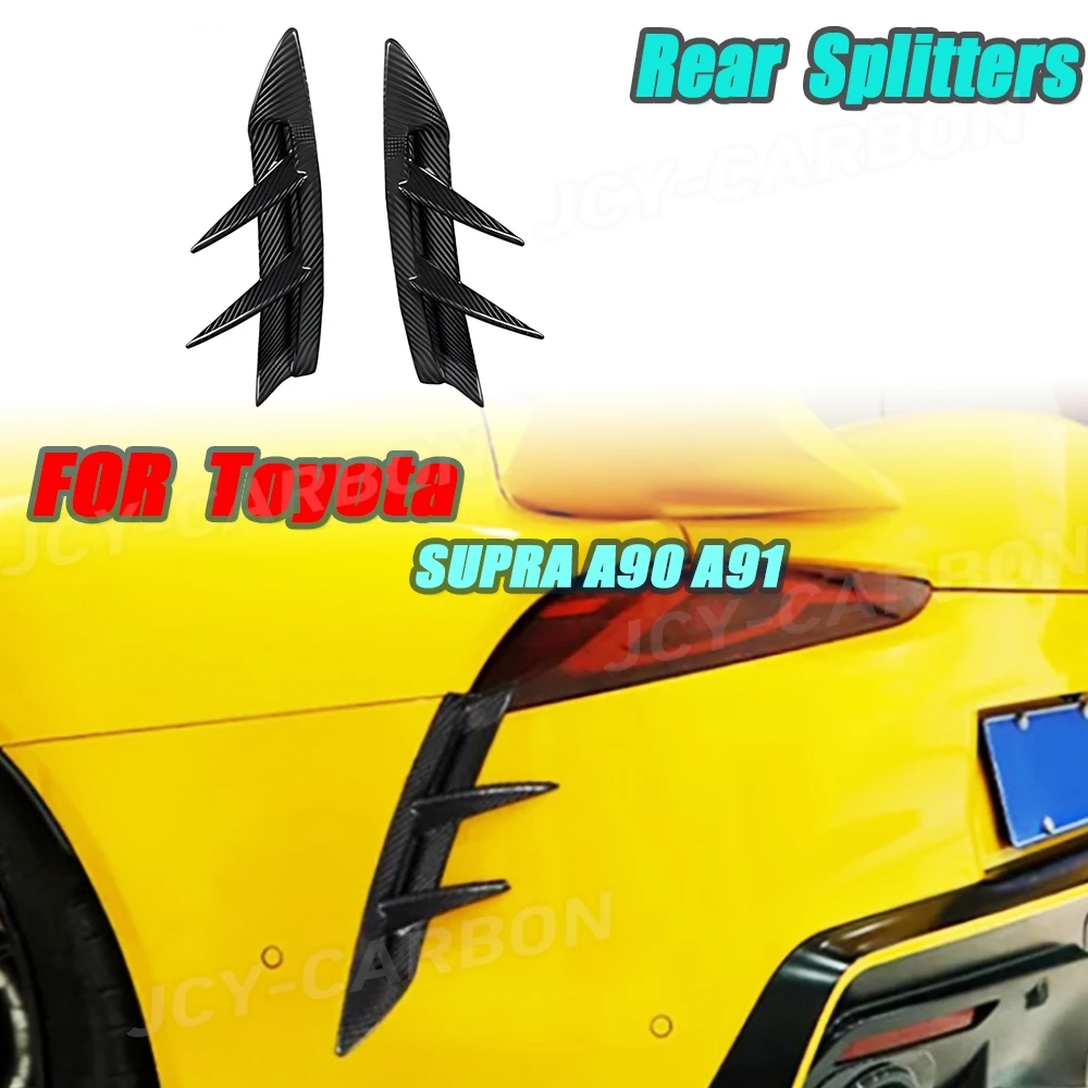 

Настоящее углеродное волокно для Toyota SUPRA A90 A91 2019-2024, автомобильный задний бампер, плавники, вентиляционные накладки, разветвители, детали, комплект кузова