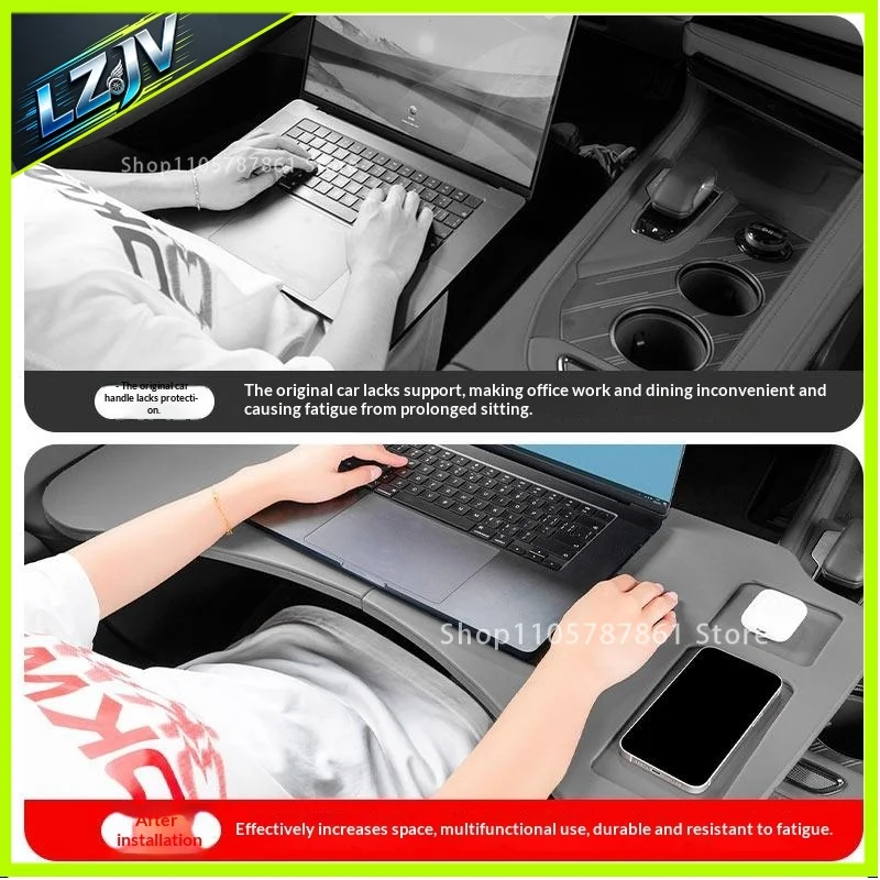 LZJV  Fit For ZEEKR 7X 2025 2026 Car Table Folding Desk For Front Passenger Seat Vehicle Mounted Dining Table