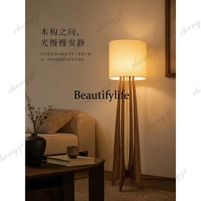 F181  Nordic wood floor lamp living room bedroom study decorative desk lamp modern simplicity and high sense