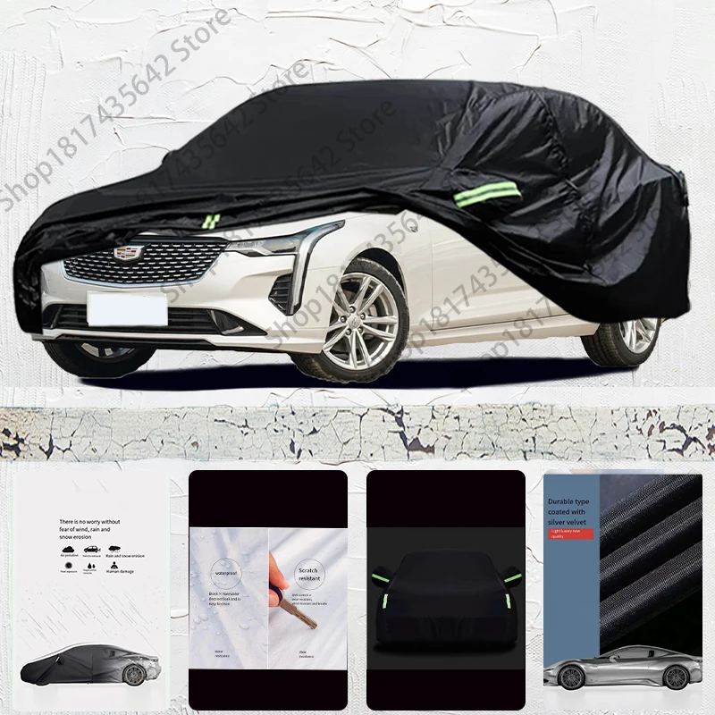 

For Cadillac CT4 Anti-UV Sun Shade Rain Snow Resistant Dustproof Black Cover Car umbrella Full Car Cover Outdoor Protection